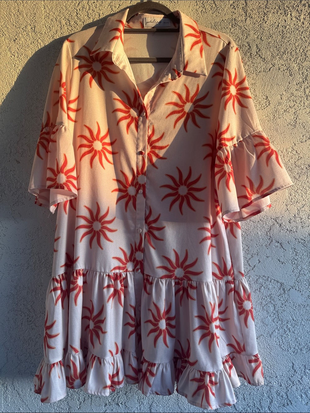 Petal & Pup Pink and Red Sunburst Mini Dress